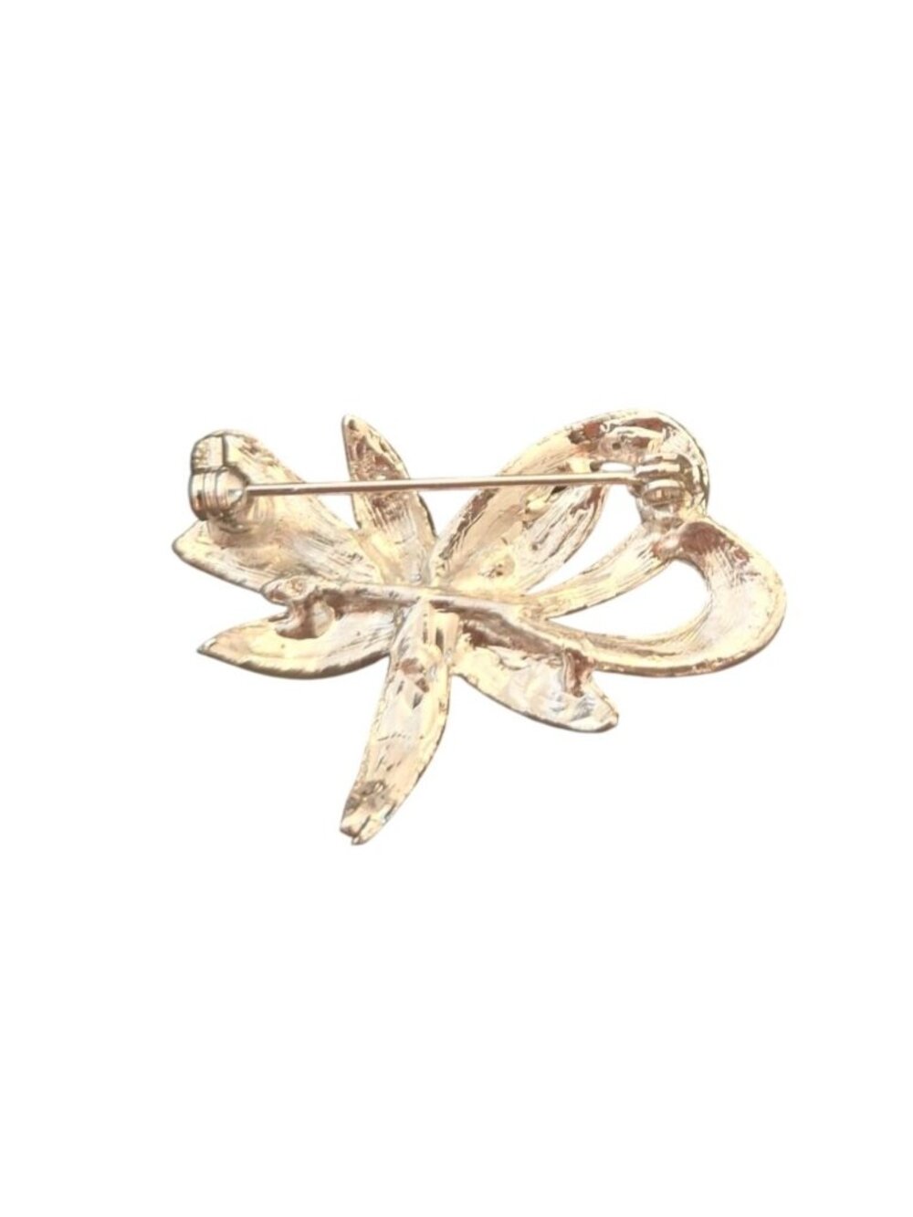 Vintage Rhinestone Bow Brooch Silver Tone Crystal Ribbon Bridal Glam Pin 2" - Picture 2 of 5